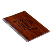 《星座》乙女座〔占星術の〕十二宮図サインインマホガニー木材スタイルデコール ノートブック (右側)