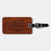 《星座》乙女座〔占星術の〕十二宮図サインインマホガニー木材スタイルデコール ラゲッジタグ (正面横)