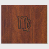 《星座》乙女座〔占星術の〕十二宮図サインインマホガニー木材スタイルデコール ラッピングペーパー (フラット)