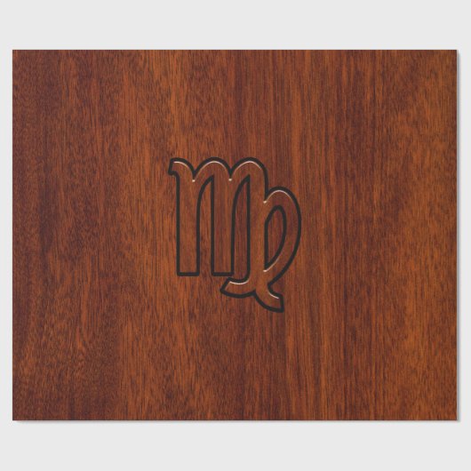 《星座》乙女座〔占星術の〕十二宮図サインインマホガニー木材スタイルデコール ラッピングペーパー (フラット)