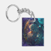 《星座》乙女座〔占星術の〕十二宮図サインウォーター色デザイン キーホルダー (正面左)