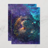 《星座》乙女座〔占星術の〕十二宮図サインウォーター色デザイン ノートカード (正面/裏面)