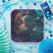 《星座》乙女座〔占星術の〕十二宮図サインウォーター色デザイン ペーパープレート (パーティー)