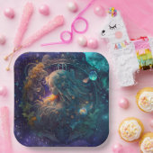 《星座》乙女座〔占星術の〕十二宮図サインウォーター色デザイン ペーパープレート (パーティー)