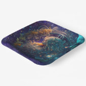 《星座》乙女座〔占星術の〕十二宮図サインウォーター色デザイン ペーパープレート (傾斜あり)