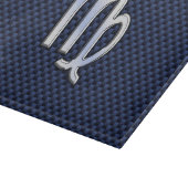 《星座》乙女座〔占星術の〕十二宮図サインオンネイビーブルーカーボンファイバースタイル カッティングボード (角)