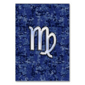 《星座》乙女座〔占星術の〕十二宮図サインオンネイビーブルーデジタル迷彩柄 テーブルナンバー (正面)