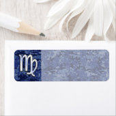 《星座》乙女座〔占星術の〕十二宮図サインオンネイビーブルーデジタル迷彩柄 ラベル (インサイチュ)