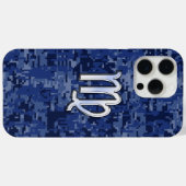 《星座》乙女座〔占星術の〕十二宮図サインオンネイビーブルーデジタル迷彩柄 Case-Mate iPhoneケース (裏面 (横))