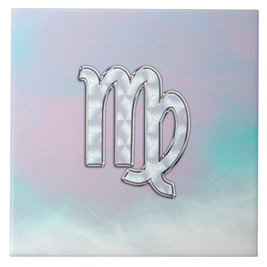 《星座》乙女座〔占星術の〕十二宮図サインオンパステルズヌカースタイルプリント タイル (正面)