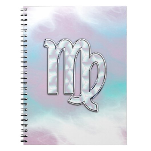 《星座》乙女座〔占星術の〕十二宮図サインオンパステルズヌカースタイルプリント ノートブック (正面)