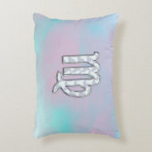 《星座》乙女座〔占星術の〕十二宮図サインオンパステルズマザーオブパール アクセントクッション (正面(垂直))