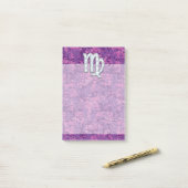 《星座》乙女座〔占星術の〕十二宮図サインオンピンクデジタルカモグ ポストイット (デスク上)