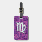 《星座》乙女座〔占星術の〕十二宮図サインオンピンクデジタルカモグ ラゲッジタグ (正面縦)