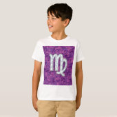 《星座》乙女座〔占星術の〕十二宮図サインオンピンクデジタルカモグ Tシャツ (正面フル)