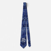 《星座》乙女座〔占星術の〕十二宮図サインオンブルーデジタルカモフラージュ ネクタイ (正面)