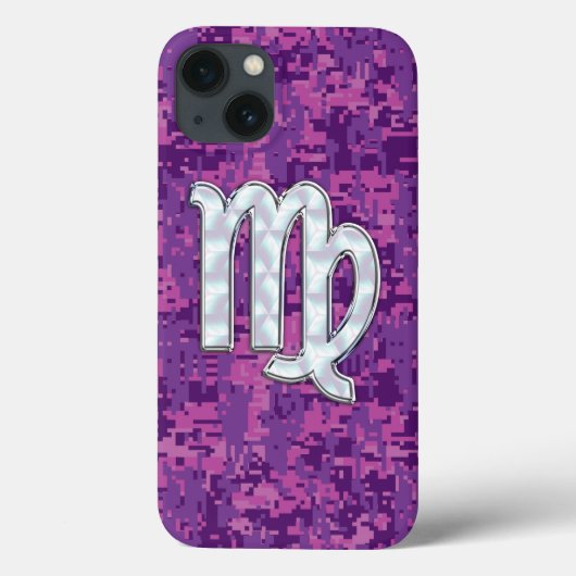 《星座》乙女座〔占星術の〕十二宮図サインオン明るい赤紫色デジタル偽装 Case-Mate iPhoneケース (裏面)