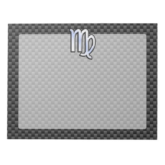 《星座》乙女座〔占星術の〕十二宮図サインオン炭炭素繊維スタイル ノートパッド (正面)