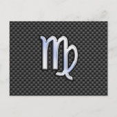 《星座》乙女座〔占星術の〕十二宮図サインオン炭炭素繊維スタイル ポストカード (正面)