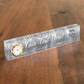 《星座》乙女座〔占星術の〕十二宮図サインシルバーグランジ動揺してスタイル デスクネームプレート (側面)