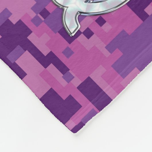 《星座》乙女座〔占星術の〕十二宮図サインピンク明るい赤紫色デジタル偽装 フリースブランケット (角)