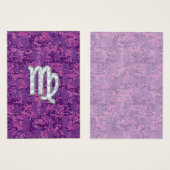 《星座》乙女座〔占星術の〕十二宮図サインピンク明るい赤紫色デジタル迷彩 (正面&裏面)