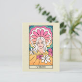 《星座》乙女座〔占星術の〕十二宮図サイン抽象芸術アートヴィンテージ ポストカード (スタンド正面)