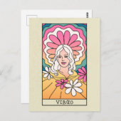 《星座》乙女座〔占星術の〕十二宮図サイン抽象芸術アートヴィンテージ ポストカード (正面/裏面)