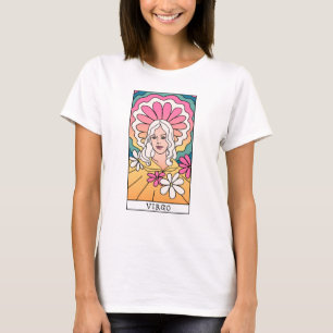《星座》乙女座〔占星術の〕十二宮図サイン抽象芸術アートヴィンテージ Tシャツ