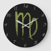 《星座》乙女座〔占星術の〕十二宮図サイン7月威厳がある誕生日占星術 ラージ壁時計 (正面)