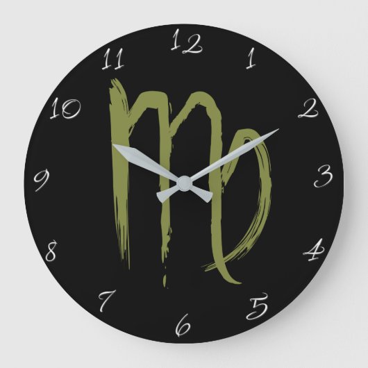 《星座》乙女座〔占星術の〕十二宮図サイン7月威厳がある誕生日占星術 ラージ壁時計 (正面)