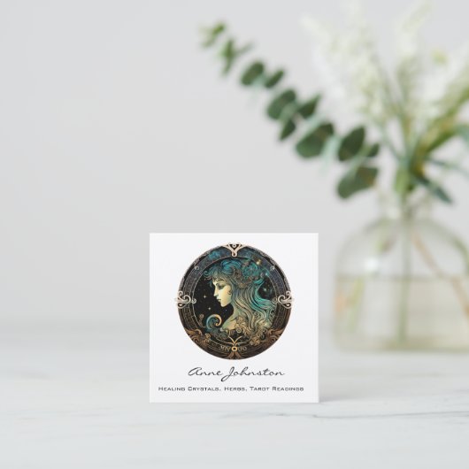 《星座》乙女座〔占星術の〕十二宮図スクエアビジネスカード スクエア名刺 (スタンド正面)