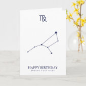 《星座》乙女座〔占星術の〕十二宮図スターサインカスタム誕生日 カード (黄色い花)