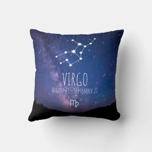 《星座》乙女座 |〔占星術の〕十二宮図パーソナライズされた星座 クッション (裏面)