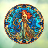 《星座》乙女座〔占星術の〕十二宮図フェイク標識ステンドグラス窓貼り ウィンドウサイン (シート3)