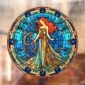 《星座》乙女座〔占星術の〕十二宮図フェイク標識ステンドグラス窓貼り ウィンドウサイン (シート2)