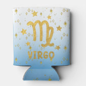 《星座》乙女座〔占星術の〕十二宮図ブルーおよび金ゴールドクーラーボックス 缶クーラー (裏面)