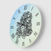 《星座》乙女座〔占星術の〕十二宮図ミスティwローマ数字 ラージ壁時計 (傾斜)