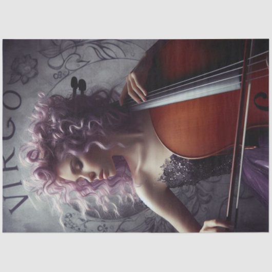 《星座》乙女座〔占星術の〕十二宮図ミュージシャンチェロデクページ 薄葉紙 (正面)