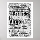 《星座》乙女座〔占星術の〕十二宮図ワードクラウドインスピレーションポスター(M-L) ポスター (正面)