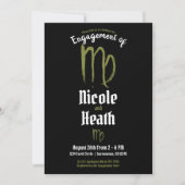 《星座》乙女座〔占星術の〕十二宮図占星術サマー秋婚約 招待状 (正面)