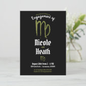 《星座》乙女座〔占星術の〕十二宮図占星術サマー秋婚約 招待状 (スタンド正面)