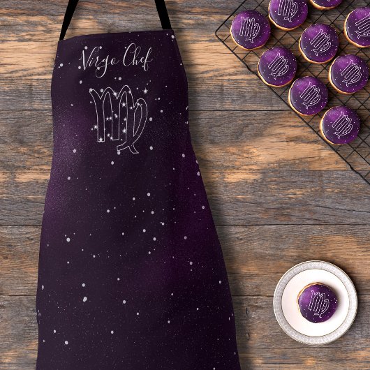 《星座》乙女座〔占星術の〕十二宮図占星術パープル銀河系エプロン エプロン