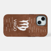 《星座》乙女座〔占星術の〕十二宮図占星術特性の人 iPhone 15ケース (裏面横)