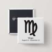 《星座》乙女座〔占星術の〕十二宮図威厳がある標識23 - 9月22日 缶バッジ (正面&裏面)