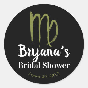 《星座》乙女座〔占星術の〕十二宮図威厳がある9月ブライダルシャワー ラウンドシール