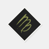 《星座》乙女座〔占星術の〕十二宮図威厳がある9月誕生日占星術 スタンダードカクテルナプキン (角)