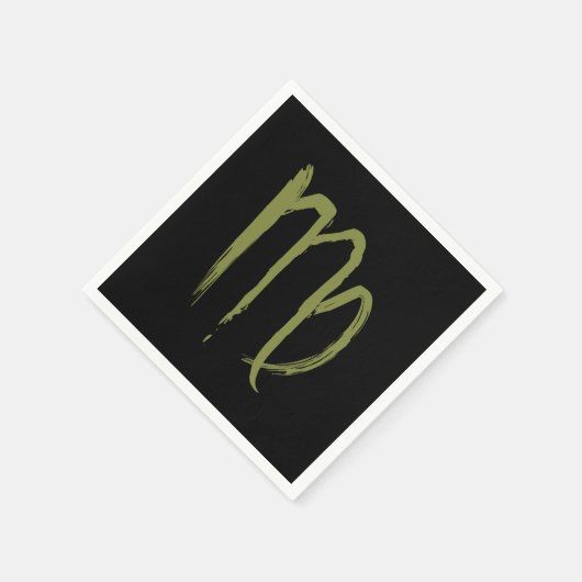 《星座》乙女座〔占星術の〕十二宮図威厳がある9月誕生日占星術 スタンダードカクテルナプキン (角)