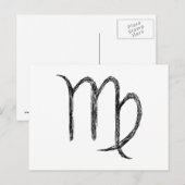 《星座》乙女座。〔占星術の〕十二宮図星占い標識。ブラック. ポストカード (正面/裏面)