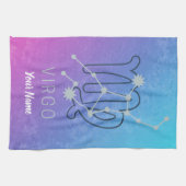 《星座》乙女座〔占星術の〕十二宮図星印占星術星座 キッチンタオル (横)